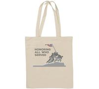 Honoring All Who Served Iwo Jima Minimalist Graphic Natural Cotton Tote Bag White