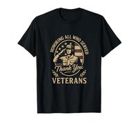 Honoring All Who Served - Patriotic Military Support T-Shirt