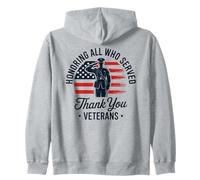 Honoring All Who Served Veterans Day Zip Hoodie