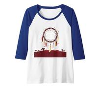 Honoring Lost Children Dreamcatcher Indigenous Memorial Raglan Baseball Tee, Women, Royal Blue/White, S
