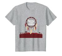 Honoring Lost Children Dreamcatcher Indigenous Memorial T-Shirt, Kids, Heather Grey, 8 Years