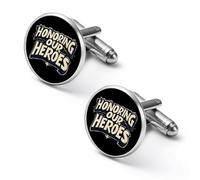 Honoring Our Heroes Shirt Cufflinks for Men Cuff Links Tie Father Husband Wedding Business 1.7cm