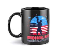 Honoring Soldiers Memorial Day Ceramic Coffee Mugs Black Tea Cups 330ML