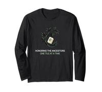 Honoring The Ancestors One Tile At A Time Mahjong Player Long Sleeve T-Shirt