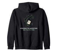 Honoring The Ancestors One Tile At A Time Mahjong Player Zip Hoodie