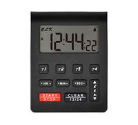 HonorMeet Digital Desk Timer with 4 Count-down/Count-up Trackings,12 or 24 Hours Clock Display,Buzzer Alarm Reminder for Kids and Adults,Time Management for Workout Study Piano Practise. (black)