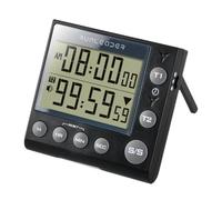 HonorMeet Digital KitchenTimer with Dual Channels,Count-down & Stopwatch Record,Buzzer Alarm,Use Memory Storage for Cooking Baking Reading Meeting Daily Workout Personal Care. (Black)