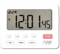 HonorMeet Digital Table Timer,4 Events Count down/Count up Record,Current Clock Display,Buzzer Reminder for Kids and Adults,Time Management for Gym Reading Camping Hiking Cooking Baking. (White)