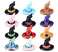 Honoson 12 Pcs 3D Printed Fidget 3D Printed Witch Hat Small Animal Flexible Cute Articulating Pet Stress Relief Fidget for Play and Display(5cm)