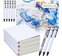 Honoson 12 Pcs Sublimation Journal Blank, Include 4 Pcs A6 Sublimation Notebooks Blank 200 Pages and 8 Pens for Classroom Students Back to School Party Favor Supplies