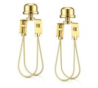 Honoson 2 Pack Gold Lamp Shade Light Bulb Clip Adapter Metal Lampshade Holder Includes Finial and Lampshade Levellers for Replacement Repair DIY Lamp Projects
