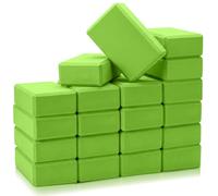 Honoson 20 Pcs Yoga Blocks Bulk 9''x6''x3'' High Density EVA Foam Blocks for Exercise Pilates Meditation, Lightweight Non-slip Surface, Improve Strength Balance Flexibility(Green)