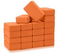 Honoson 20 Pcs Yoga Blocks Bulk 9''x6''x3'' High Density EVA Foam Blocks for Exercise Pilates Meditation, Lightweight Non-slip Surface, Improve Strength Balance Flexibility(Orange)