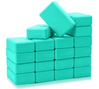 Honoson 20 Pcs Yoga Blocks Bulk 9''x6''x3'' High Density EVA Foam Blocks for Exercise Pilates Meditation, Lightweight Non-slip Surface, Improve Strength Balance Flexibility (Teal)