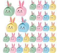 Honoson 24 Pcs Bunny Gift Bags Easter Treat Boxes Bunny Paper Goodies Bag Cute Candy Gift Boxes Rabbit Shape Bakery Cookie Bags for Easter Birthday Wedding Party Favors (Multicolor)
