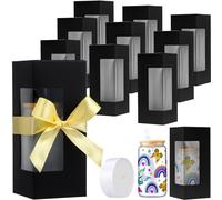 Honoson 24 Pcs Gift Boxes for Sublimation Glass Cup Shipping Gift Boxes for Packaging Exhibition Clear 12 16 20oz Drinking Jars Sublimation Glass Can Blank Tumbler(Black)