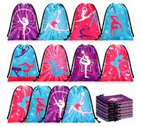 Honoson 24 Pcs Gymnastics Party Favors Bags Gymnastics Birthday Goodie Bags Gymnastics Theme Gift Bags for Gymnastics Drawstring Treat Bag for Birthday Baby Shower Party Supplies 7x5inchs