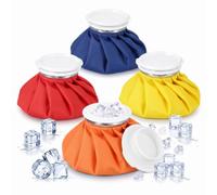 Honoson 4 Pack Reusable Ice Bag Hot Cold Bag Leakproof, Multicolored Style | Reusable Ice Pack, Ice Bags Hot Water Bag,Screw Cap No-Leak Elastic Breathable for Sports & Home Use,Wide Opening Fill Easily