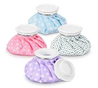 Honoson 4 Pack Reusable Ice Pack and Hot Water Bag for Adults, Cold and Hot Use for Injuries, Pain Relief, Wisdom Teeth, Breastfeeding, Tired Eyes, 5.5 Inches(Polka Dots Style)
