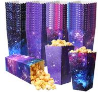 Honoson 48 Pcs Galaxy Popcorn Boxes 6 in Paper Popcorn Bucket Containers Goodies Treat Candy Boxes for Birthday Wedding Baby Shower Party Supplies