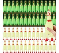 Honoson 50 Pcs Glow in The Dark Rubber Chicken 6.5 Inch Luminous Screaming Glowing Novelty Squeaky Chicken Prank Novelty Toy Party Favors for Adults, Family Games (Yellow)