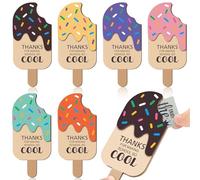 Honoson 6 Pcs Teacher Appreciation Gift Cards Holders Thank You Teacher Gift Card Holder 4-layered Wooden Greeting Presents for Back to School Christmas Appreciation Supplies(Ice Cream)