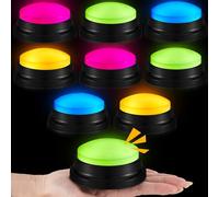 Honoson 8 Pcs Recordable Answer Buzzers, Personalized Sound, Recordable, Game Show Buzzers, Perfect for Family Game and Trivia Nights Recording Buttons Gifts for School Classroom Team(Bright Color)