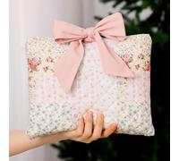 Honoson Quilted Bow Bible Sleeve Book Cover Case Padded Protector Washable Bible Bag Pouch Christian Gift for Women Girls Book Lover Gifts(Assorted Floral)
