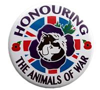 Honouring the Animals of War Remembrance PRINTED Button, 38mm, Poppy Design