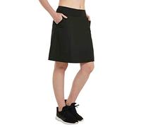 HonourSex Women's Skorts Knee Length Skirts with Pockets, Black, Large