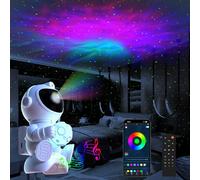 HONPHIER Astronaut Galaxy Projector with Speaker 360° Rotation Night Light Space Projector, with Timer and Remote for Adults Kids Bedroom Party (Moon)