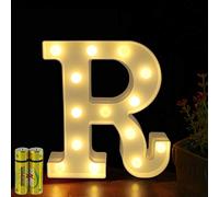 HONPHIER® Letter Lights Decorative LED Alphabet Lights Marquee Decoration Light Up Sign Night Light Battery Operated for Birthday Party Wedding Receptions Holiday Bar Home Bedroom Bath Bar Decor (R)