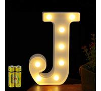 HONPHIER Letter Lights Decorative LED Alphabet Lights Marquee Decoration Light Up Sign Night Light Battery Operated for Birthday Party Wedding Receptions Holiday Bar Home Bedroom Bath Decor (J)