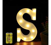 HONPHIER® Letter Lights Decorative LED Alphabet Lights Marquee Decoration Light Up Sign Night Light Battery Operated for Birthday Party Wedding Receptions Holiday Bar Home Bedroom Bath Bar Decor (S)