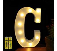 HONPHIER Letter Lights Decorative LED Alphabet Lights Marquee Decoration Light Up Sign Night Light Battery Operated for Birthday Party Wedding Receptions Holiday Bar Home Bedroom Bath Decor (C)