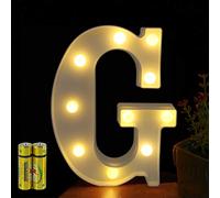 HONPHIER Letter Lights Decorative LED Alphabet Lights Marquee Decoration Light Up Sign Night Light Battery Operated for Birthday Party Wedding Receptions Holiday Bar Home Bedroom Bath Decor (G)