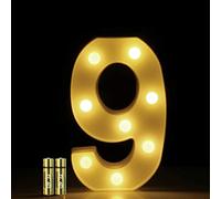 HONPHIER Letter Lights Decorative LED Alphabet Lights Marquee Decoration Light Up Sign Night Light Battery Operated for Birthday Party Wedding Receptions Holiday Bar Home Bedroom Bath Decor (9)