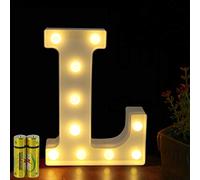 HONPHIER® Letter Lights Decorative LED Alphabet Lights Marquee Decoration Light Up Sign Night Light Battery Operated for Birthday Party Wedding Receptions Holiday Bar Home Bedroom Bath Bar Decor (L)