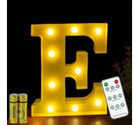 HONPHIER® Letter Lights Decorative LED Alphabet Lights Remote Control Marquee Decoration Light Up Sign Battery Operated for Birthday Party Wedding Receptions Holiday Bar Home Bedroom Bath Decor (E)