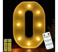 HONPHIER® Letter Lights Decorative LED Alphabet Lights Remote Control Marquee Decoration Light Up Sign Battery Operated for Birthday Party Wedding Receptions Holiday Bar Home Bedroom Bath Decor (O)