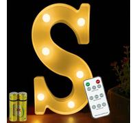 HONPHIER® Letter Lights Decorative LED Alphabet Lights Remote Control Marquee Decoration Light Up Sign Battery Operated for Birthday Party Wedding Receptions Holiday Bar Home Bedroom Bath Decor (S)