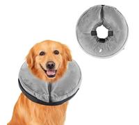 Honprodu Inflatable Dog Collar, Adjustable, Grey, Soft Collar for Dogs That Does Not Block Vision, Recovery After Surgery or Wounds