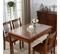 HONQGAO Transparent Tablecloth 61 x 124 cm Plastic Waterproof Clear Desk Mat Anti Scratch for Dining Table, Dresser, Office Desk Topper Pad, right angle