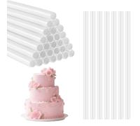 HONQX Cake Dowels for Tiered Cakes 24pcs Cake Tier Supports Rod for Tiered Cakes Stacking Support Plastic Dowel Rods Sticks 24cm White