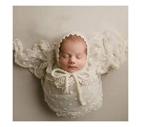 Honra Orraphtstu Newborn Photography Prop Lace Wrap Baby Girl Posing Photoshoot Layer (Ivory Cream B)