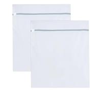 HONRIGO 2 PCS Large Mesh Laundry Bags with Zips, 60x50cm Reusable Wash Bags for Delicates, Sweater, Coat, Lingerie & Travel Organizer (XL, White)