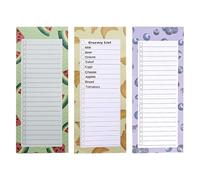 HONRIGO 3 Pack Magnetic Shopping List Pad for Fridge, 150 Tear Off Sheets Magnet Notepad, Fruit Design Magnetic Grocery List Pad for To Do Lists, Shopping, Locker, Filing Cabinet, 21.3 x 8.9 cm