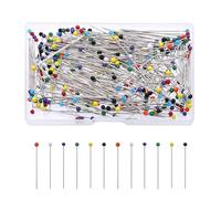 HONRIGO 300Pcs Quilting Pins - Glass Head Dressmaking Needles with Storage, 38mm Long Sewing Tools for Crafts, Dressmaking (Multicolor)