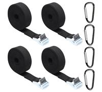 HONRIGO 4 PCS Adjustable Ratchet Tie Down Straps 5m × 25mm Heavy Duty Lashing Straps with 4 Carabiners & Quick-Release Cam Buckles - for Trucks, Motorcycles, Vans, Trailers, Luggage