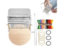 HONRIGO Mini Loom Kits Machine with 24 Color Threads, Small Speedweve Darning, 14 Hooks Darning Looms Speedweve Type Weave Tool for Beginners Mending Jeans Socks, DIY Artful Patterns, Repair Clothes